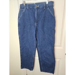 Carhartt Carpenter Jeans Dark Wash Work Wear Denim Baggy Dungarees 90s Sz 36x30